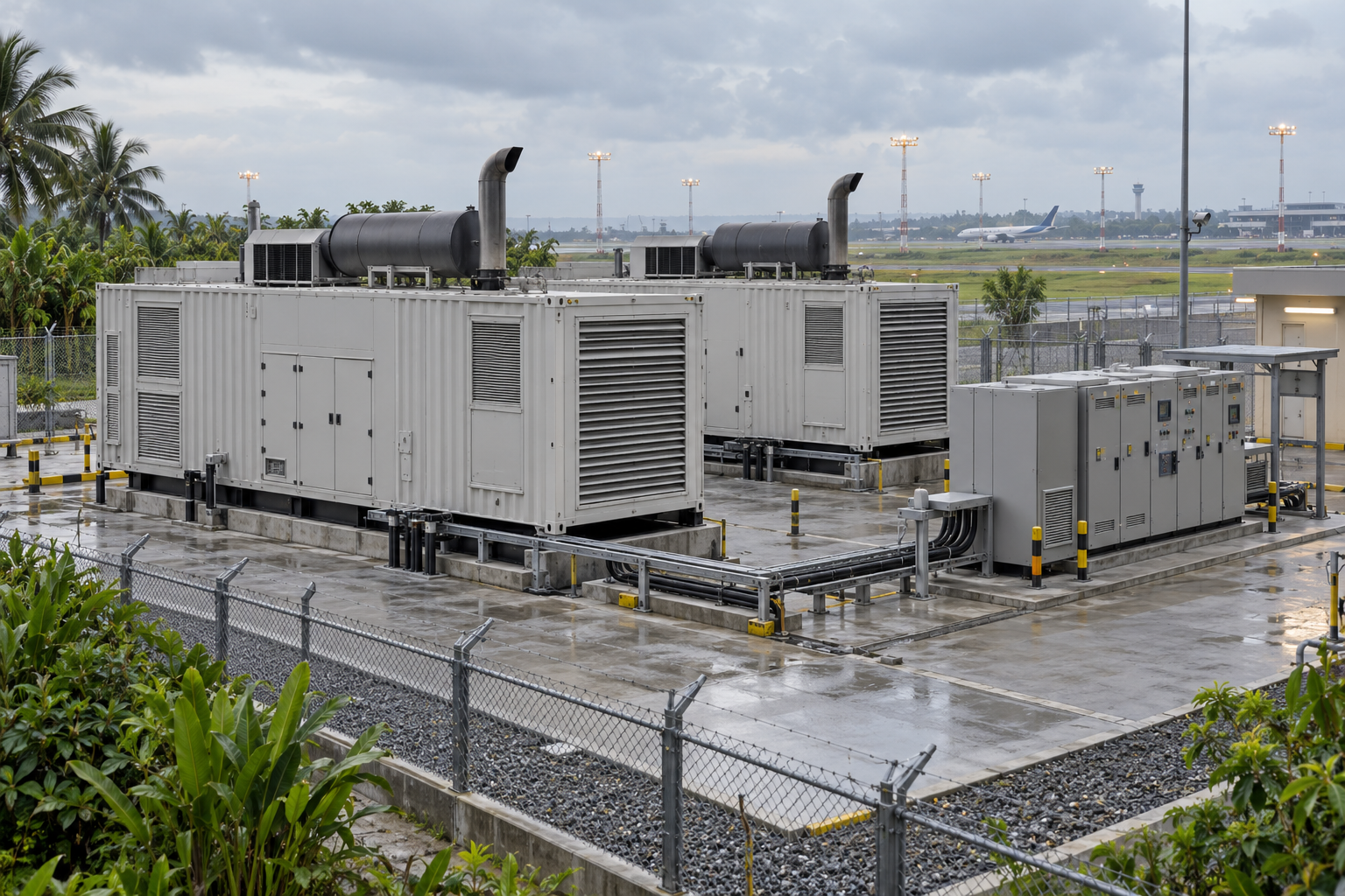 Airport emergency power AI-generated scenario image